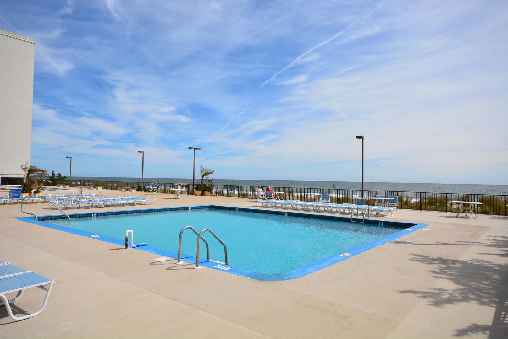 An Ocean City beachfront pool overlooking the Atlantic